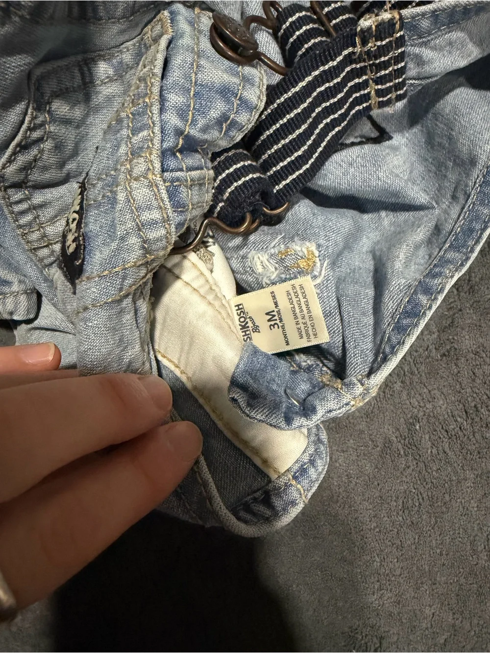 3Month - OshKosh Light Blue Denim Overall Shorts